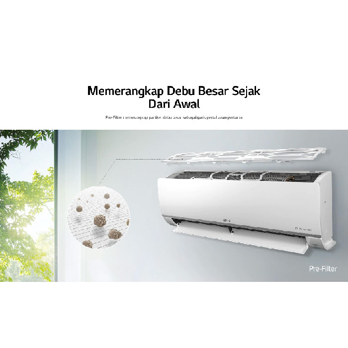 LG AC Split Dinding Smart Inverter DUALCOOL Watt Control 2023 2 PK - T18EV5